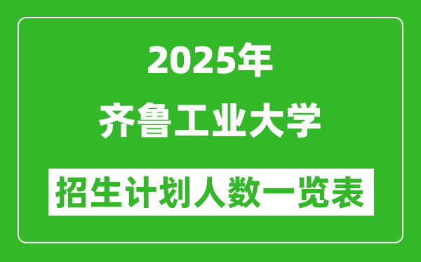2025年齐鲁工业大学在各省招生计划人数一览表