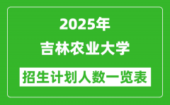 2025年吉林农业大学在各省招生计划人数一览表