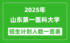 2025年山东第一医科大学在各省招生计划人数一览表
