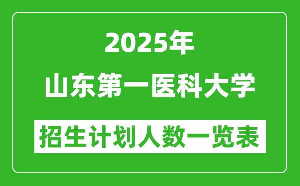 2025年山东第一医科大学在各省招生计划人数一览表