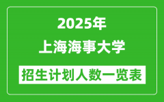 2025年上海海事大学在各省招生计划人数一览表