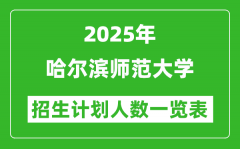 2025年哈尔滨师范大学在各省招生计划人数一览表