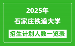 2025年石家庄铁道大学在各省招生计划人数一览表