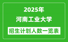 2025年河南工业大学在各省招生计划人数一览表