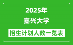 2025年嘉兴大学在各省招生计划人数一览表