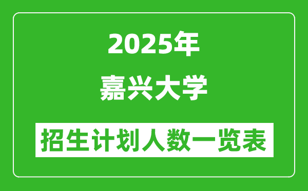 2025年嘉兴大学在各省招生计划人数一览表