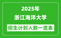 2025年浙江海洋大学在各省招生计划人数一览表