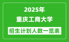 2025年重庆工商大学在各省招生计划人数一览表