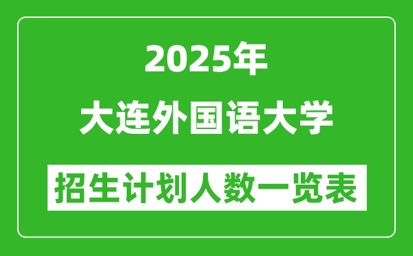 2025年大连外国语大学在各省招生计划人数一览表