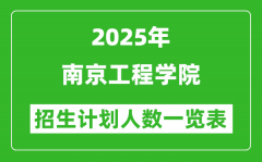 2025年南京工程学院在各省招生计划人数一览表