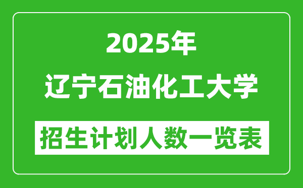2025年辽宁石油化工大学在各省招生计划人数一览表