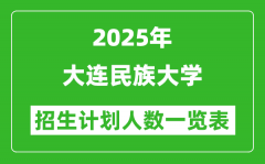 2025年大连民族大学在各省招生计划人数一览表