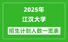 2025年江汉大学在各省招生计划人数一览表
