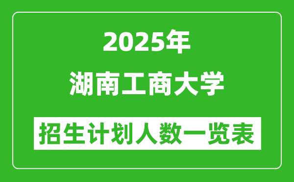 2025年湖南工商大学在各省招生计划人数一览表