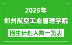 2025年郑州航空工业管理学院在各省招生计划人数一览表