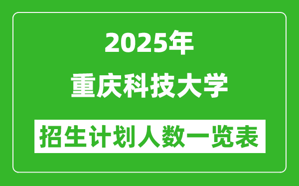 2025年重庆科技大学在各省招生计划人数一览表