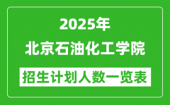 2025年北京石油化工学院在各省招生计划人数一览表
