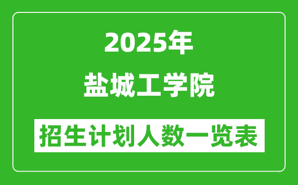 2025年盐城工学院在各省招生计划人数一览表