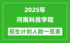 2025年河南科技学院在各省招生计划人数一览表