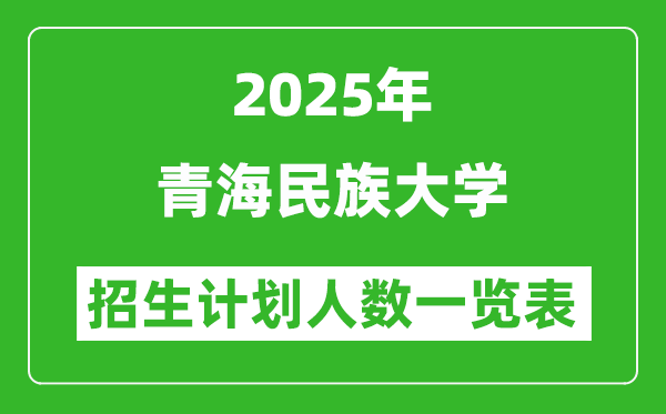 2025年青海民族大学在各省招生计划人数一览表