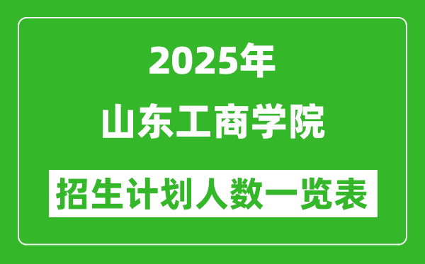 2025年山东工商学院在各省招生计划人数一览表