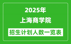 2025年上海商学院在各省招生计划人数一览表
