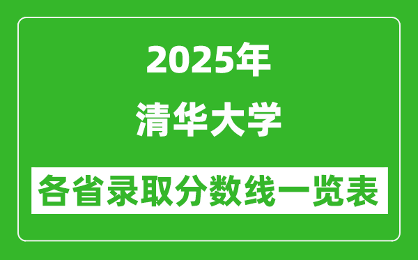 2025年清华大学各省录取分数线一览表(含2024年最低分)