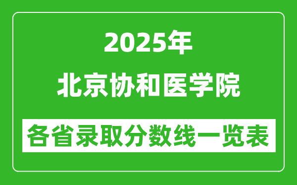 2025年北京协和医学院各省录取分数线一览表(含2024年最低分)