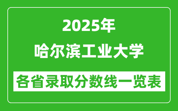 2025年哈尔滨工业大学各省录取分数线一览表(含2024年最低分)