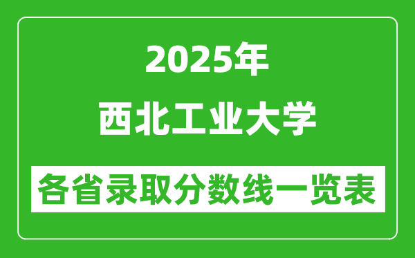 2025年西北工业大学各省录取分数线一览表(含2024年最低分)