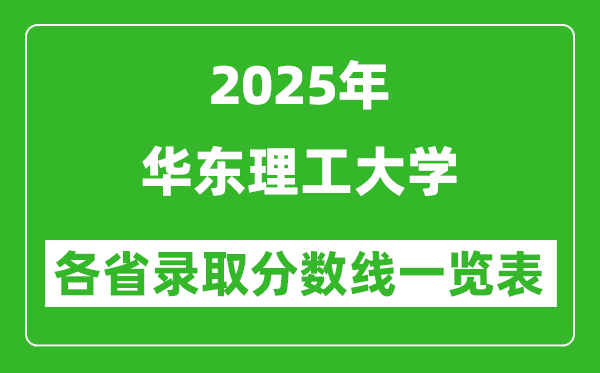 2025年华东理工大学各省录取分数线一览表(含2024年最低分)