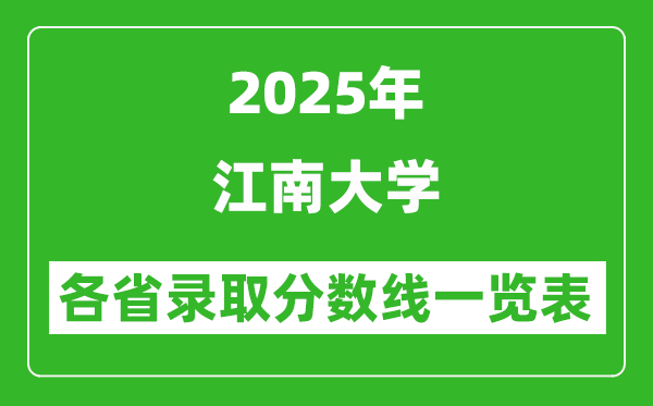 2025年江南大学各省录取分数线一览表(含2024年最低分)