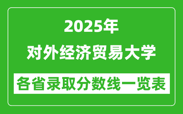 2025年对外经济贸易大学各省录取分数线一览表(含2024年最低分)