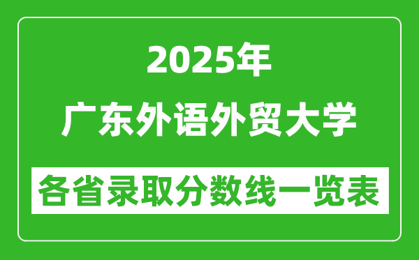 2025年广东外语外贸大学各省录取分数线一览表(含2024年最低分)