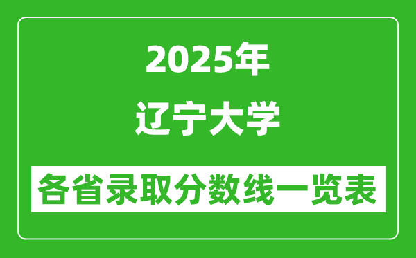 2025年辽宁大学各省录取分数线一览表(含2024年最低分)