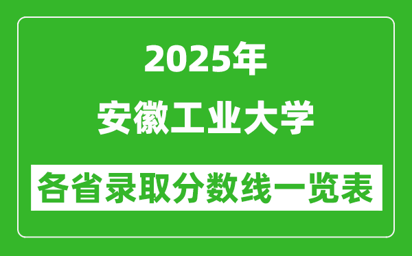 2025年安徽工业大学各省录取分数线一览表(含2024年最低分)