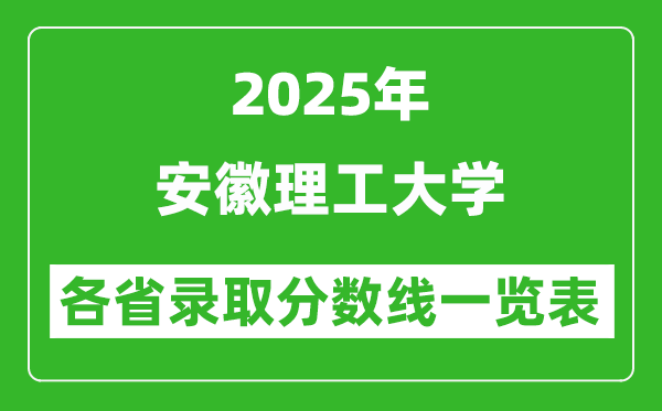 2025年安徽理工大学各省录取分数线一览表(含2024年最低分)