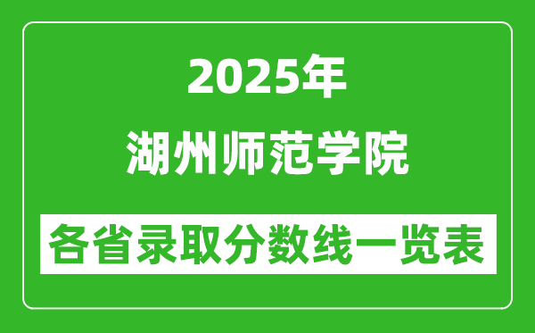2025年湖州师范学院各省录取分数线一览表(含2024年最低分)