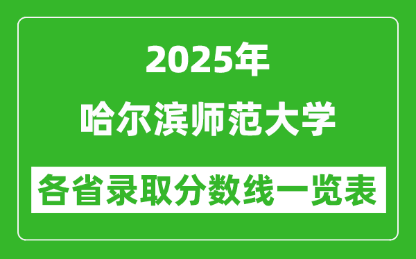 2025年哈尔滨师范大学各省录取分数线一览表(含2024年最低分)