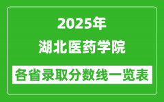 2025年湖北医药学院各省录取分数线一览表（含2024年最低分）