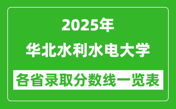 2025年华北水利水电大学各省录取分数线一览表(含2024年最低分)