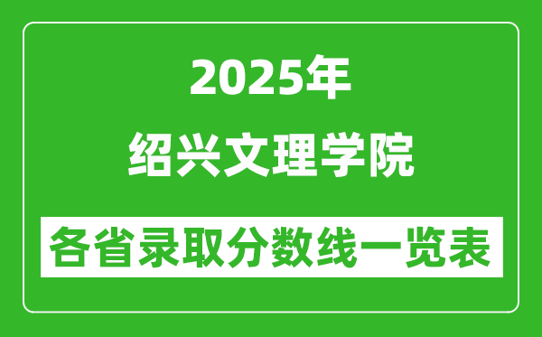 2025年绍兴文理学院各省录取分数线一览表(含2024年最低分)