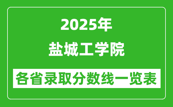 2025年盐城工学院各省录取分数线一览表(含2024年最低分)