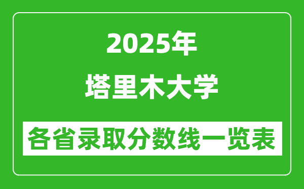 2025年塔里木大学各省录取分数线一览表(含2024年最低分)