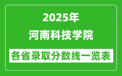 2025年河南科技学院各省录取分数线一览表（含2024年最低分）