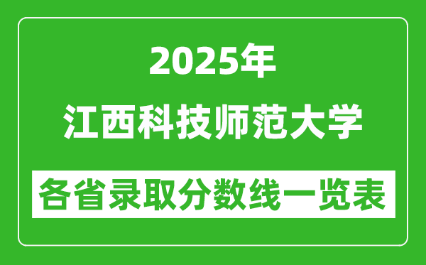 2025年江西科技师范大学各省录取分数线一览表(含2024年最低分)