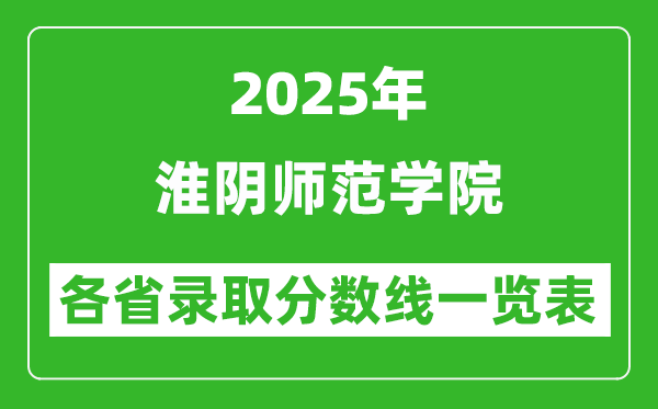 2025年淮阴师范学院各省录取分数线一览表(含2024年最低分)