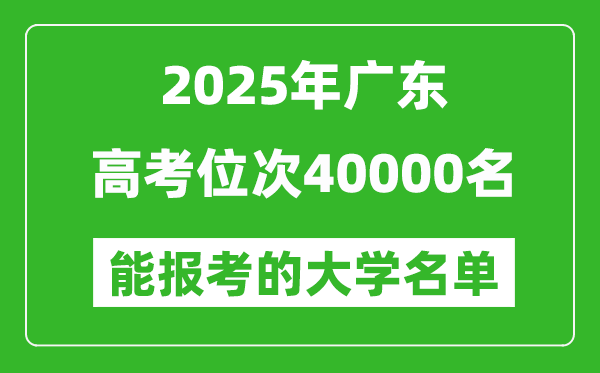 2025广东高考位次40000名能报考什么大学?附能上大学名单