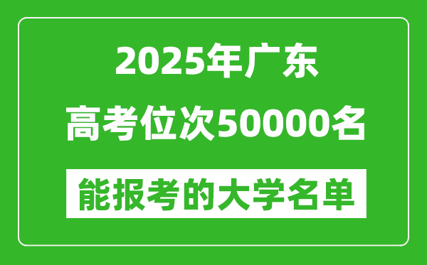 2025广东高考位次50000名能报考什么大学?附能上大学名单