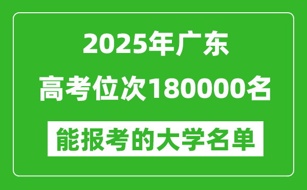 2025广东高考位次180000名能报考什么大学?附能上大学名单